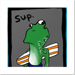 Surfer Dude Frog Posters and Art